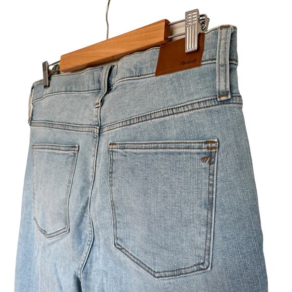 Madewell High Rise Skinny Button Fly Distressed Ankle Crop Jean Light Blue 31 - Picture 7 of 13